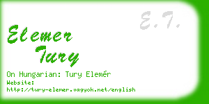 elemer tury business card