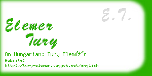 elemer tury business card